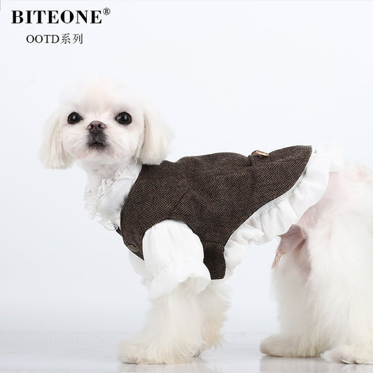 BITYONE [St. John] Cat Clothes Small Dog Malzis Yorkshire Fragrant Strap Skirt