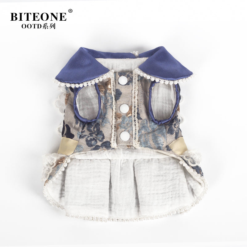 BITYONE [Monet Garden] Pet Cat Purchased Clothes Small Dog Autumn/Winter Skirt Matching