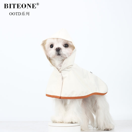 BITYONE [Solid Color Raincoat] Pet Dog Clothes Summer Thin Edition Small Dog Go Out Dirty Raincoat