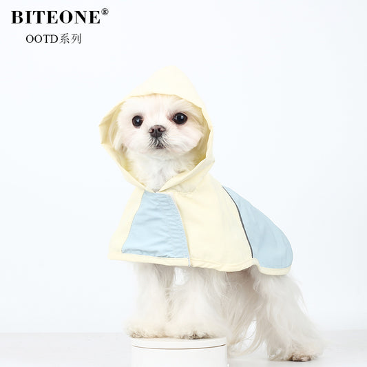BITYONE [Colorful Raincoat] Pet Dog Clothes Summer Thin Edition Small Dog Going Out with Dirty Raincoat