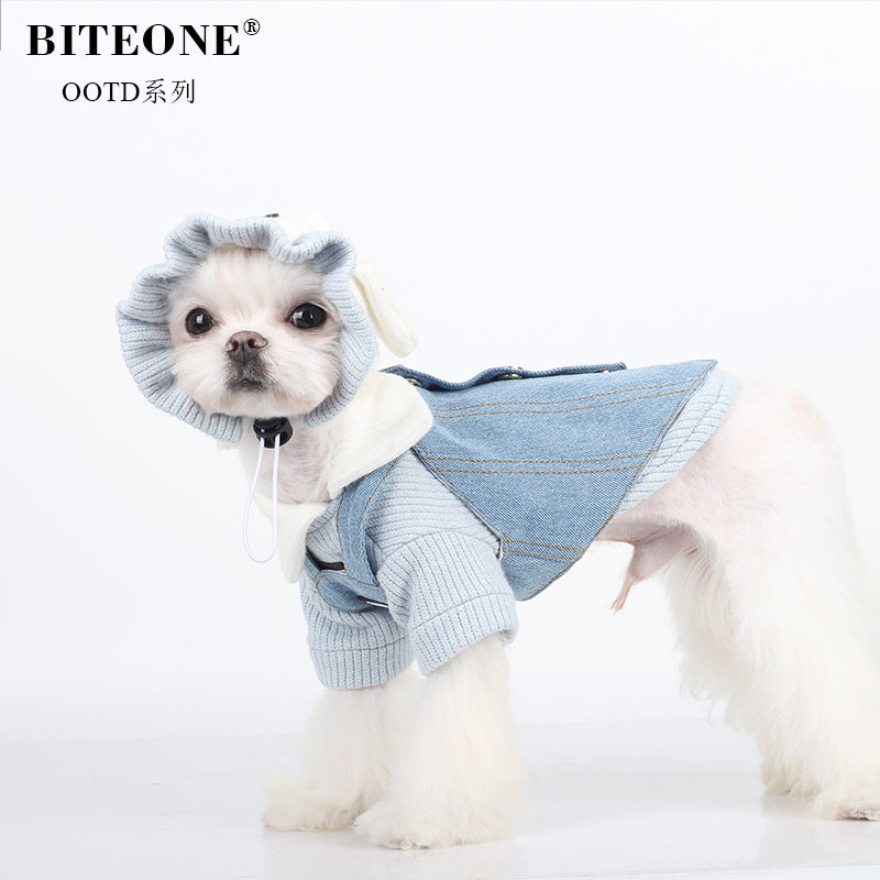 BITYONE [Baby blue] new autumn and winter outfit for cats, dogs and pets