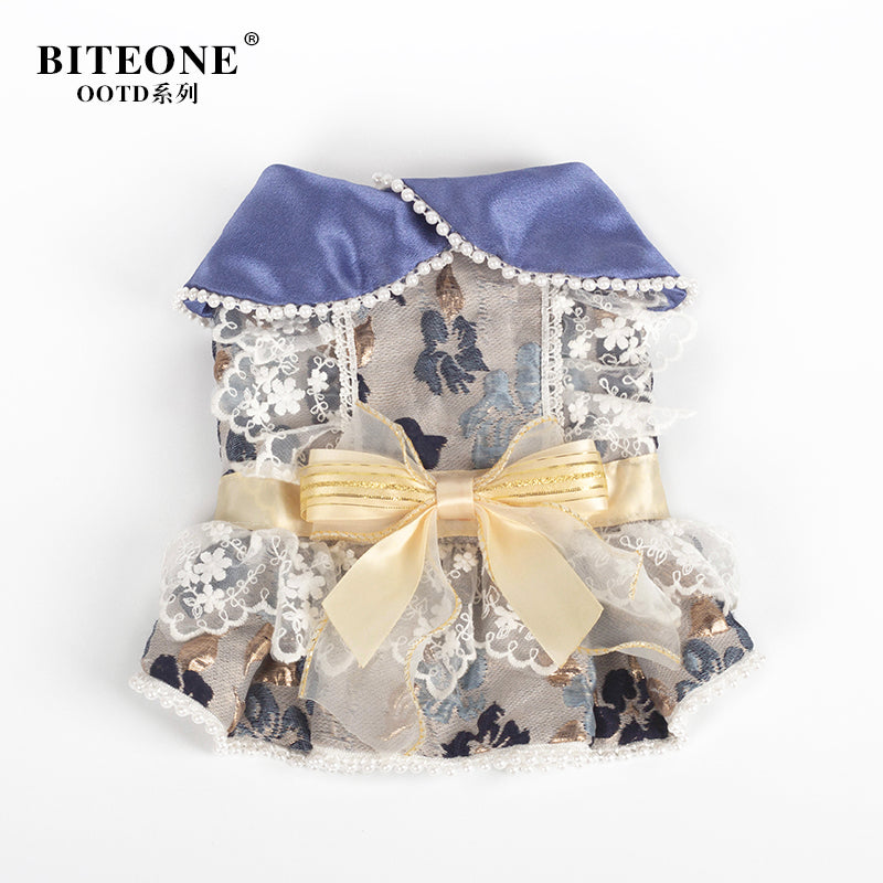 BITYONE [Monet Garden] Pet Cat Purchased Clothes Small Dog Autumn/Winter Skirt Matching