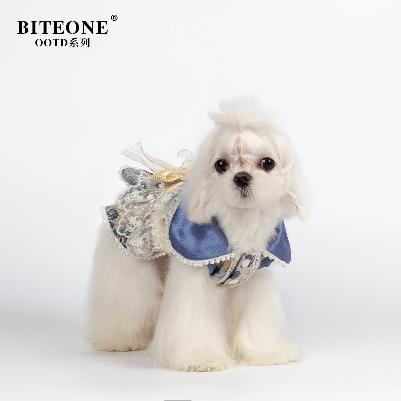 BITYONE [Monet Garden] Pet Cat Purchased Clothes Small Dog Autumn/Winter Skirt Matching
