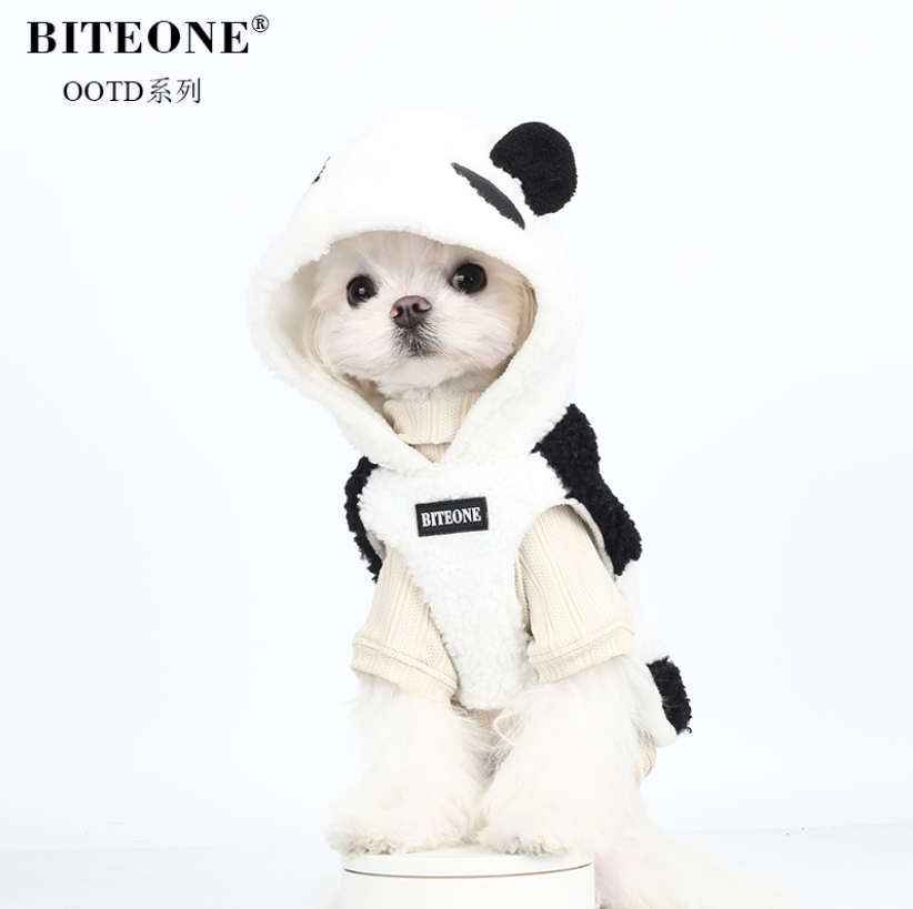 BITEONE Panda Hoodie Pet Coat