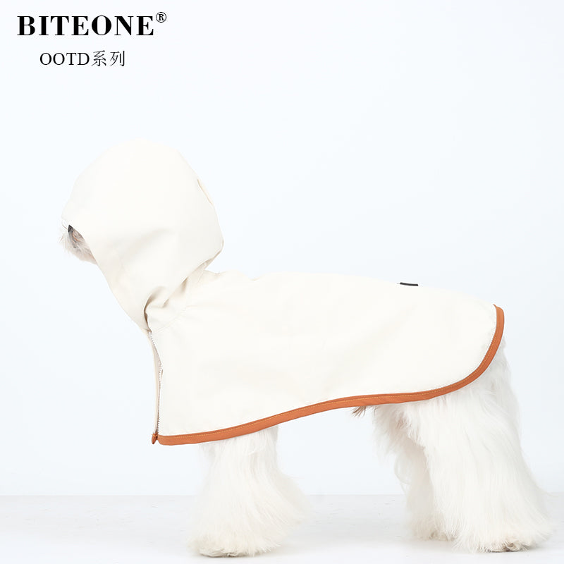 BITYONE [Solid Color Raincoat] Pet Dog Clothes Summer Thin Edition Small Dog Go Out Dirty Raincoat
