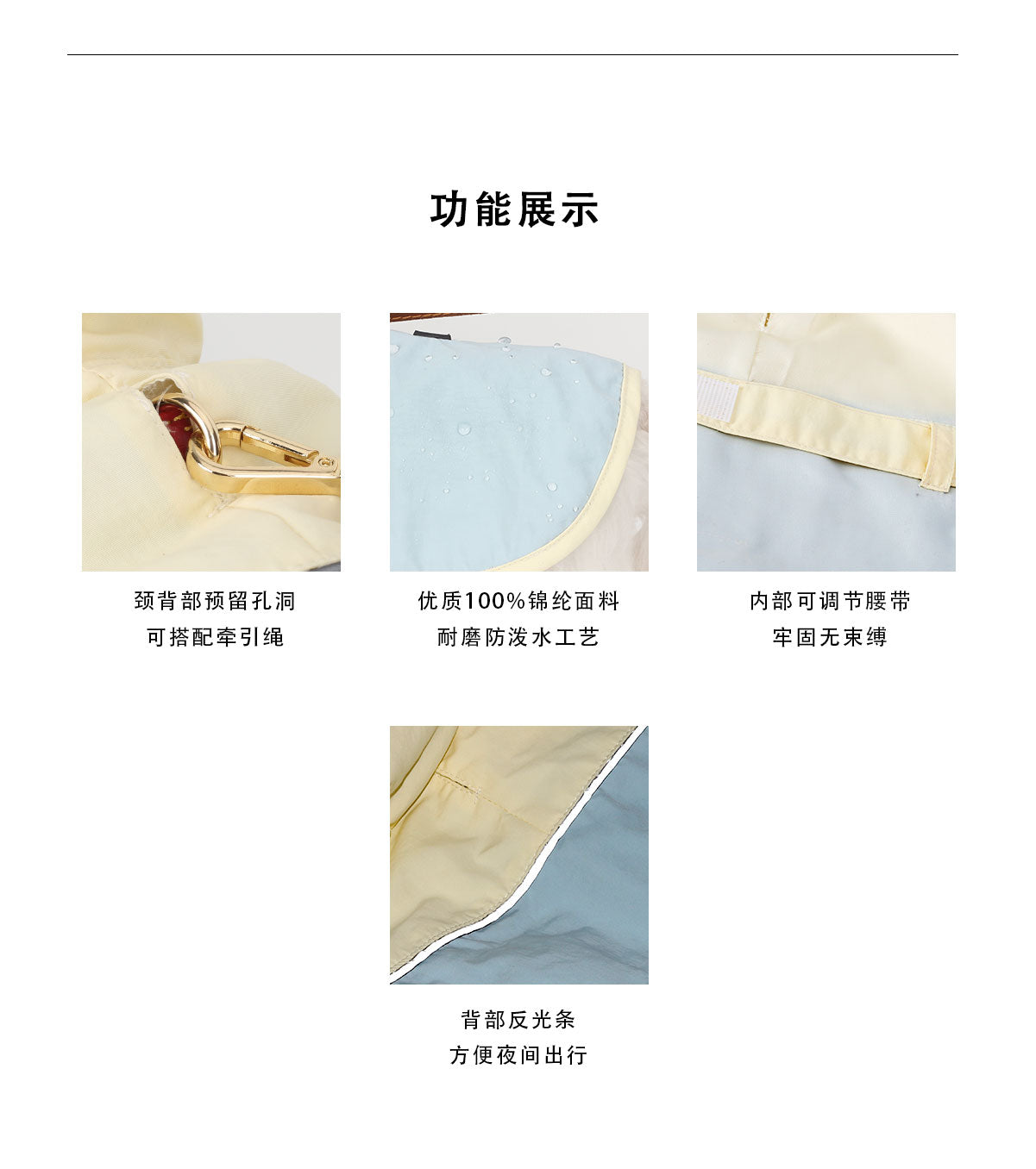 BITYONE [Colorful Raincoat] Pet Dog Clothes Summer Thin Edition Small Dog Going Out with Dirty Raincoat