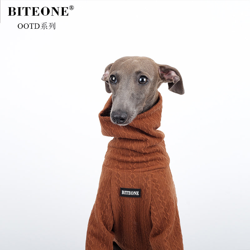 BITYONE [Reverse Caramel] Cat, Dog, Pet, Autumn and Winter Clothes, British Style High Collar Sweater